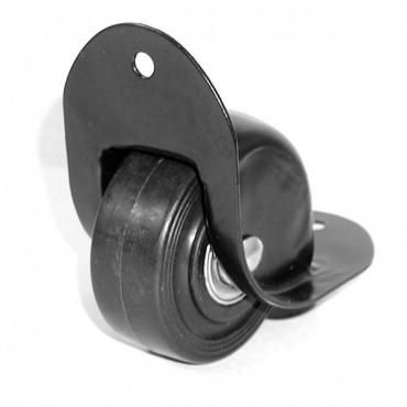 50mm Black Recessed Edge Castor with Curved Radius